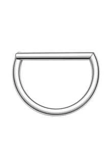 1pc Minimalist 316L Stainless Steel D-Shape Nose Ring Earring, Unisex Body Piercing Jewelry Clip Closure, Suitable For Daily Wear - Multicolor - View 13