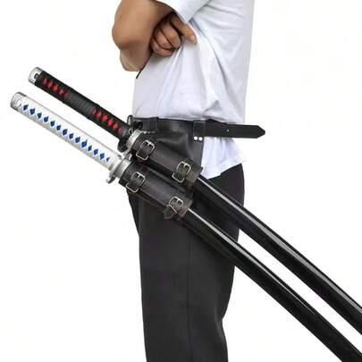 1 stuk zwart-wit draak Japans samoerai zwaard, houten rekwisiet, anime knutselwerk, wapenrekwisiet, festivaldecoratie, perfect verjaardags-/vakantie-/Halloween-/kerstcadeau, decoratief ornament