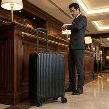 20-Inch ABS Hard-Shell Carry-On Suitcase, Silent Swivel Wheels For 360° Rotation, Patchwork Pattern For Durability And Impact Resistance – The Best Choice For Business Trips Or Travel. Black. Luggage Suitcase Trolley Suitcase Travel Luggage Suitcases Travel Luggage Suitcase Bag Durable Large Capacity Luggage With Wheels Cruise Essentials Travel Essentials Holiday Essentials Vacation Essentials - Black - View 8