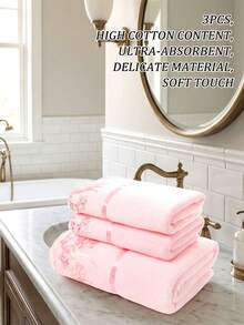Bộ 3 khăn tắm và khăn tay cỡ lớn, khăn tắm biển thấm hút cao, thích hợp để rửa mặt và tắm, 1 khăn tắm + 2 khăn tay, trang trí phòng tắm gia đình, đồ dùng cần thiết cho mùa tựu trường, phòng tắm tại salon và gia đình. - Nhiều màu - Xem 3