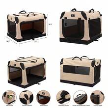 Foldable Soft Dog Crate 3-Door Pet Kennels For Dogs And Cats Sturdy Durable Pet Crate For TravelIndoorandOutdoor Use Multiple Sizes 24-Inch - 61L X 42W X 42H cm - View 1