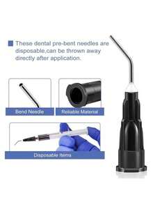 100支/包 牙科预弯冲洗针，弯针，酸蚀树脂流动复合树脂针，一次性涂抹器 - 彩色 - 查看 4