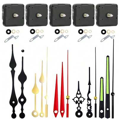 5pcs Upgraded Quartz Movement Mechanism Kit, Shaft Length: 2pcs 16mm, 1pc 20mm, 2pcs 23mm, 5 Sets Of Hands, Clock DIY, Repair, Replacement, Wall Decor, Gift