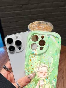 Bebé durmiendo entre plantas verdes y caprichosas. Esta elegante funda para teléfono es compatible con Samsung, Apple, OPPO, , etc. Fabricada en TPU flexible, resistente a golpes y arañazos, ofrece una excelente protección contra caídas y un agarre cómodo. Es un regalo ideal para familiares, amigos y seres queridos, y una opción perfecta para festivales. - Blanco - Ver 4