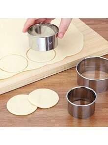 3pcs/Set, Biscuit Pastry Wrap Dough Cutter, Fondant Mold, Cookie Maker, Round Baking Accessories - Multicolor - View 1