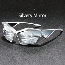 Vintage Y2K Steampunk Style Oversized Round Frame Glasses - Steampunk Aesthetic Full Frame Round Glasses, Suitable For Concerts, Parties, And Daily Wear, Unisex Personality Retro Style - 銀色鏡子 - 查看 13