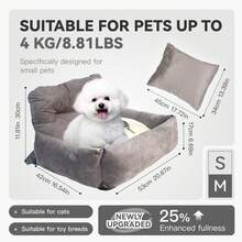 HAZOOWILL Winter Pet Car Safety Seat, Suitable For Cats & Dogs - Warm Travel Carrier With Fixing Hooks And Handles, Corduroy Fabric, Fits Front/Rear Car Seats, Multi-Scene Use (Cafe/Park/Outdoor/Home), Christmas Gift - Multicolor - View 24