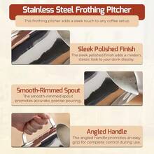 奶泡壶，67.6盎司/2000毫升不锈钢咖啡蒸汽奶泡杯，适用于意式浓缩咖啡、咖啡师、拿铁、卡布奇诺等饮品的奶泡。 - 彩色 - 查看 6