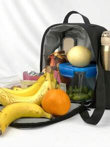 Parallel Universe Red Logo   Brave Miles Morales  Insulated Reusable Lunch Bags Portable For Men Women School Restaurant Office Home Outdoor, - màu đen - Xem 3