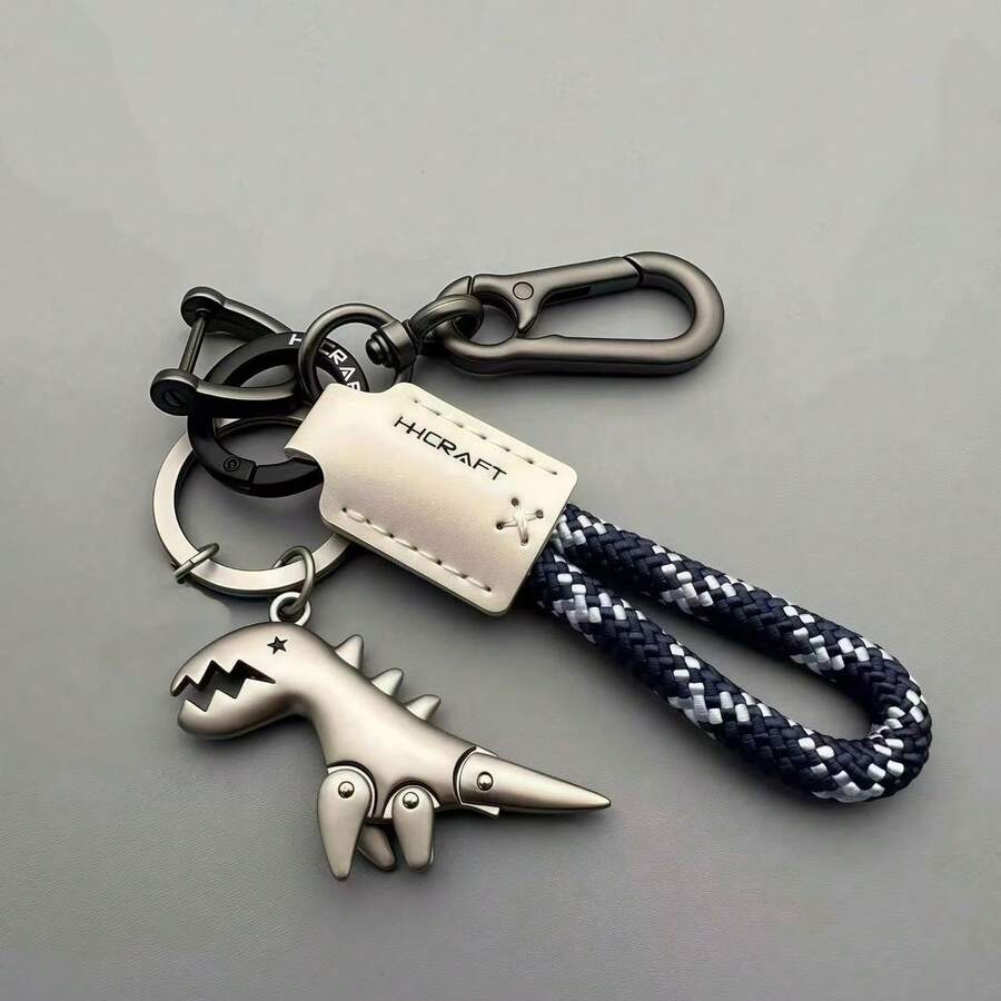 Cute Cartoon Dinosaur Keychain, Delicate Keyring For Women, Car Key Chain, Leather Rope, Backpack Pendant, Gift - Multicolor - View 1