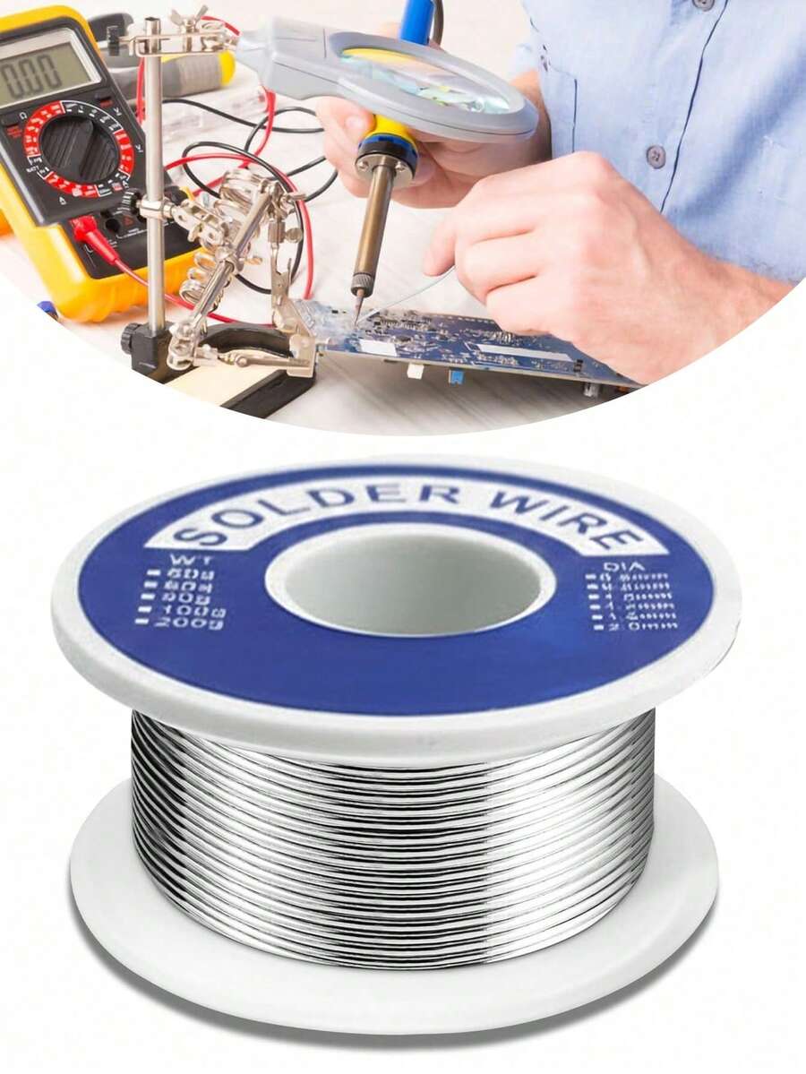 63-37锡铅松香芯焊丝，直径0.6/0.8/1毫米，用于电焊，含2.5%助焊剂 - 銀色 - 查看 1