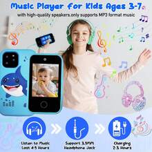 适合3-12岁儿童的智能手机玩具，逼真的触摸屏，音乐播放器，双摄像头，益智游戏，圣诞节和生日礼物，旅行活动 - 彩色 - 查看 10