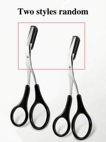 1/2pcs Eyebrow Trimmer Set Stainless Steel Curved Eyebrow Razor Eyebrow Scissors With Comb, Beauty Tool For Beginners Suitable For Any Skin Type Hair Removal Accessories For Men Women ,Hair Products And Accessories For Barber Salon Beauty Travel Essentials,Bathroom Accessories - Multicolor - View 5