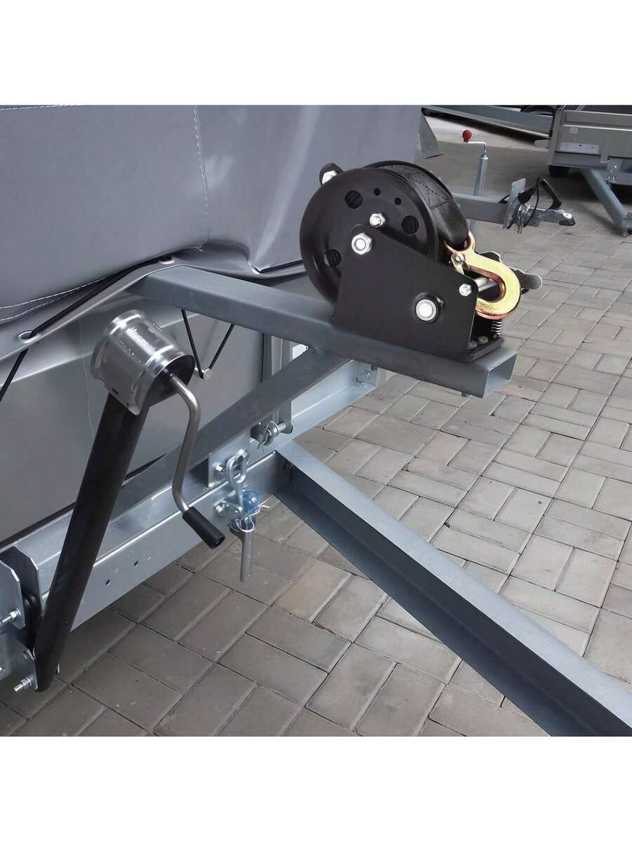 Hand Winch, 1200 Lbs Pulling Capacity, Boat Trailer Winch Heavy Duty Rope Crank With 23 Ft Polyester Strap And Two-Way Ratchet, Manual Operated Hand Crank Winch For Trailer, Boat Or ATV Towing - màu đen - Xem 1