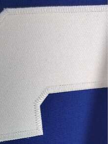 Atonmore 14# Blue American Football Casual Short Sleeve V-Neck Embroidery Patchwork T-Shirt, Party & Sports Wear - Blue - View 5