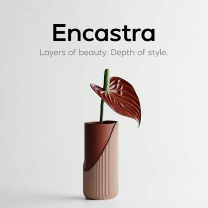 1pc/2pcs This Modern Minimalist Double-Layered Vase Features An Inner-Outer Nesting Design Suitable For Two-Color Printing. The Tactile Interplay Between The Ribbed Base Shell And The Smooth Surface Adapts To Various Home Styles, Serving As Both A Flower Vessel And A Sculptural Decoration.