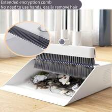 Broom And Dustpan, 4-In-1 Broom With Dustpan Combo Set Foldable And Rotating And Set With Long Handle For Home Office School Dorm - 四合一[隱藏式刮刀]掃把套裝白色 - 查看 4