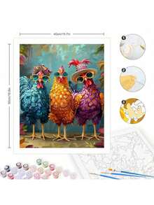 1幅成人DIY数码油画套装，夜景，40x50厘米/16x20英寸无框画布 - 彩色 - 查看 3