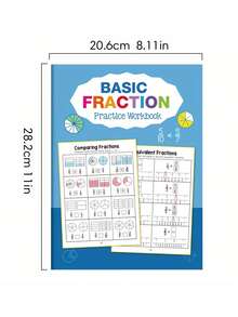Cuaderno de práctica de fracciones, materiales de aprendizaje de matemáticas, ayudas didácticas cognitivas de matemáticas, útiles escolares de fantasía, adecuados como recompensas de aprendizaje, regalos para vacaciones o cumpleaños, útiles para volver a la escuela, papelería, suministros de aprendizaje de fracciones para el hogar y el aula, herramientas de aprendizaje de fracciones de matemáticas - Multicolor - Ver 5