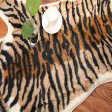 Tiger Print Rug, Faux Fur Cowhide Skin Rug Animal Printed Area Rug Carpet For Decorating  Room, Under Coffee Table, Cowboy-Themed Nursery, Jungle Themed Room, Playroom - TigerPrint-31.5X41.5in - View 3