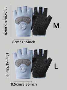 1 đôi găng tay hở ngón phối màu, họa tiết chữ cái, unisex, nhẹ và thoáng khí, chống trơn trượt, thích hợp cho đạp xe, leo núi và các môn thể thao ngoài trời, phụ kiện tập gym, găng tay tập gym nam, phụ kiện xe đạp - Nửa ngón tay - Xem 2
