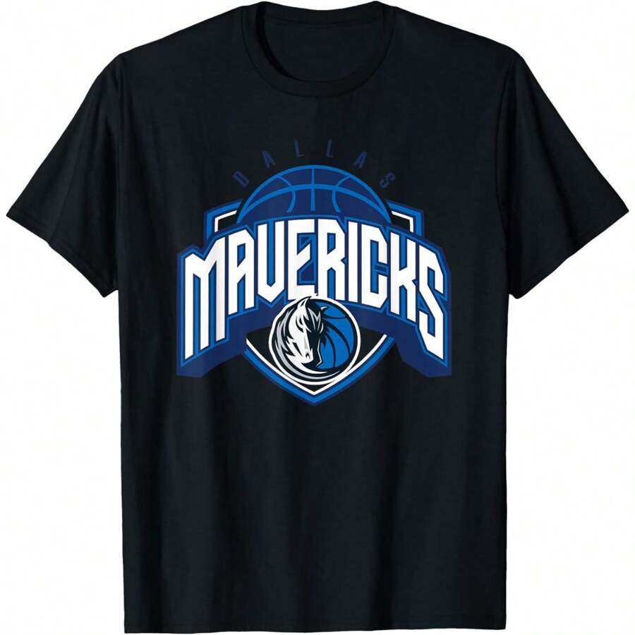 Dallas Mavericks NBAOfficial Hang Time T-Shirt - Black, Small, Classic Fit, Short Sleeve, Crew Neck, Cotton Blend, Polyester Blend, Unise - 黑色 - 查看 1