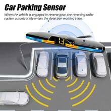 Car Parking Sensor Rear Reversing Radars System with 4 Parking Sensors Distance Detection LED Light Distance Display Warning Buzzer - A - Ver 2