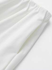 女士时尚泡泡花苞灯笼迷你裙 - 白色 - 查看 4