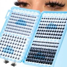 322 buc Gene False în Formă de Cluster, Set de Extensii de Gene Mixte, D-Curl Flirty, Kit de Extensii de Gene DIY, Gene Individuale Moi, Creează un Aspect Natural de Machiaj Y2K, Include Gene Individuale, Adeziv, Sealant, Pensetă, Combinații Multiple de Gene pentru a Se potrivi Diferitelor Nevoi de Machiaj ale Ochilor - Negru - Vizualizare 9