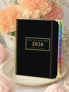 Trees 2026 Monthly Planner Calendar With Monthly Tabs, 9.0" X 11.2", Minimalist Monthly Calendar Weekly Planner Notebook, Suitable For Work Planning, Study Notes And Personal Organization, School And Office Supplies - Monthly Planner - Black - View 2
