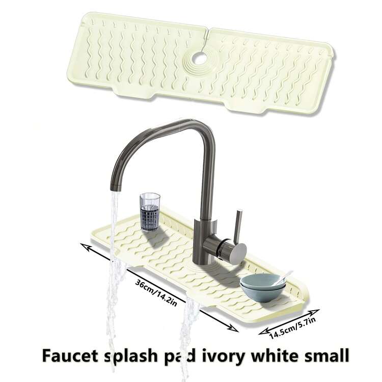 قطعة واحدة من الحارس السليكوني القابل للطي للحمام والمطبخ، مضاد للانزلاق، سطح ملمسي، لمنع التطبير، حصيرة مغسلة الحمام - تصميم قابل للطي - سليكون - متعدد الألوان - مشاهدة 10