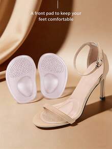 High Heel Silicone Forefoot Pads, Soft Shock-Absorbing, Anti-Friction Anti-Slip, Self-Adhesive Invisible Forefoot Cushions For Summer Sandals - Clear - View 3
