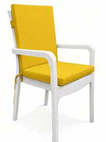 Garden, Balcony & Living Room Chair Cushion With Backrest - Yellow - View 3
