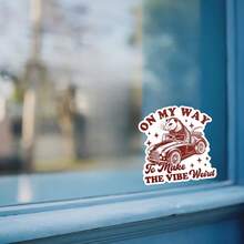 1 pieza Haz que el ambiente sea raro Pegatina, Divertida calcomanía de mapache para portátil, Vinilo de animal retro, Regalo sarcástico, Pegatina resistente al agua y despegable para botellas - S1977 - Ver 10