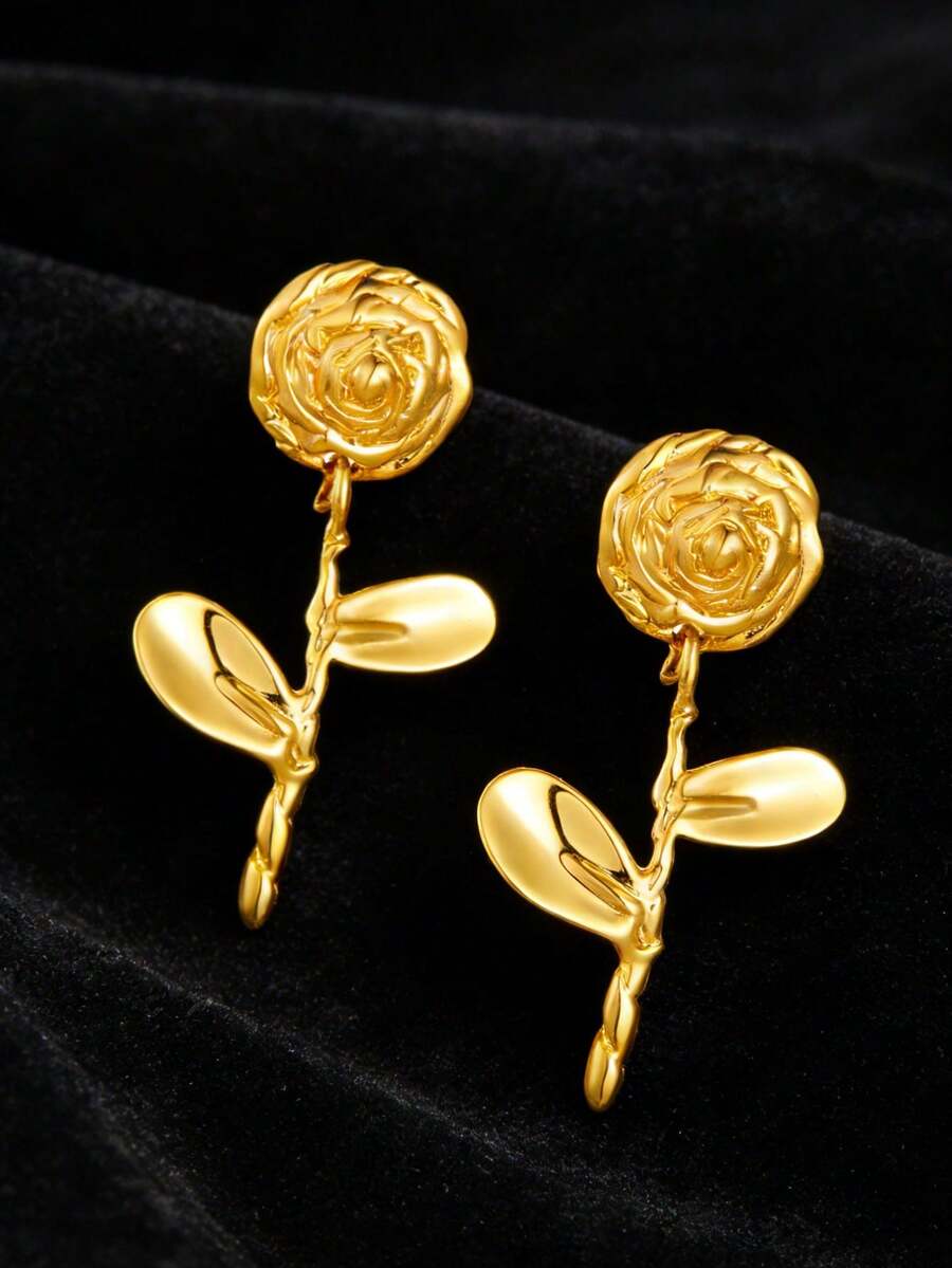 欧美绣球花耳环，款式较少；浪漫复古玫瑰耳环，批发。 - 彩色 - 查看 1