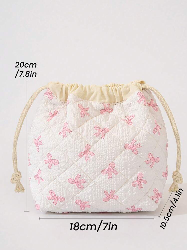 1個 キルト フローラル 巾着式 収納ポーチ、ソフトパッド入りカメラ保護バッグ、巾着式キャンバスバケツバッグ、かわいいフローラル巾着式コスメバッグ、大容量コスメ収納バッグ、トラベル 円筒型コスメバッグ、トイレタリーバッグ、レディースキャンバス ラウンドハンドバッグ オーガナイザーバッグ、トラベルハンドバッグ財布オーガナイザーバッグ、ラウンドコスメポーチ、バケツ型コスメバッグ - マルチカラー - 見る 8