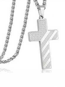 Fashion Cross Multi-Purpose Men's And Women's Personalized Hip-Hop Pendant Necklace Accessory - Silver - View 3
