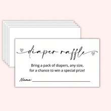 GardenCity Baby Shower Diaper Raffle Ticket, White Diaper Raffle Card, Fun Baby Shower Game For Boys And Girls, Neutral Style, Minimalist Design - A - View 1
