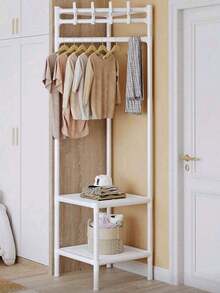 Corner Clothes Rack Floor Coat Rack 2 Tier 2 In 1 Corner Coat Rack - Black - View 3