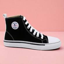 Women's High-Top Sneakers, Casual Star Shoes, Comfortable And Lightweight - 黑色 - 查看 6