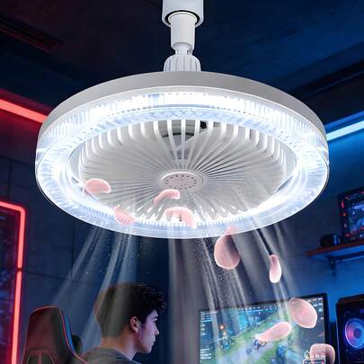10.23-Inch LED Fan Light, 5 Blades, 360° Flexible Rotation, With Remote Control And Aroma Function, Comes With Fragrance, Upgraded Crystal Cover, Adjustable Color Temperature, Brightness, Wind Speed, Timer Function, Suitable For Bedroom, Living Room, Study, Store And Other Spaces