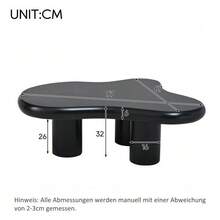 Irregular Cloud-Shaped Coffee Table, 97 Cm Long, 67 Cm Wide, 32 Cm High, MDF With Felt Pads, Lacquered Surface, Creative Coffee Table - Black - View 5