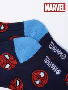 Marvel 1/5/10双装儿童漫威超级英雄蜘蛛侠袜子，男童中筒袜，韩版卡通秋冬女童袜子，儿童蜘蛛侠及超级英雄人物袜子 - 彩色 - 查看 11