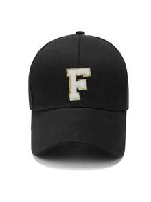 1 chiếc mũ lưỡi trai đen in 26 chữ cái từ A đến Z, mũ chống nắng cổ điển cho trẻ em với khóa cài nhanh, mũ đội hàng ngày thoải mái cho trẻ em vào mùa xuân hè. - màu đen - Xem 7