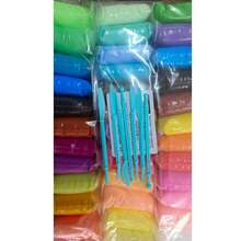 12/24/36色DIY黏土套組，易乾/快速塑形，黏土暴露在空氣中易乾/未使用時請密封保存－鮮豔柔軟黏土，適合兒童，男孩女孩的完美節日禮物，增進家庭感情與發展運動技能的理想選擇（工具顏色與款式可能有所不同） - 彩色 - 查看 11