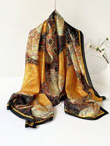 1pc Bohemian Women Shawl, Spring/Summer Satin Chiffon Scarf, UV Protection Silk Scarf Beach Wrap Headscarf, Multifunctional Fashion Accessory - Multicolor - L89150 - View 10