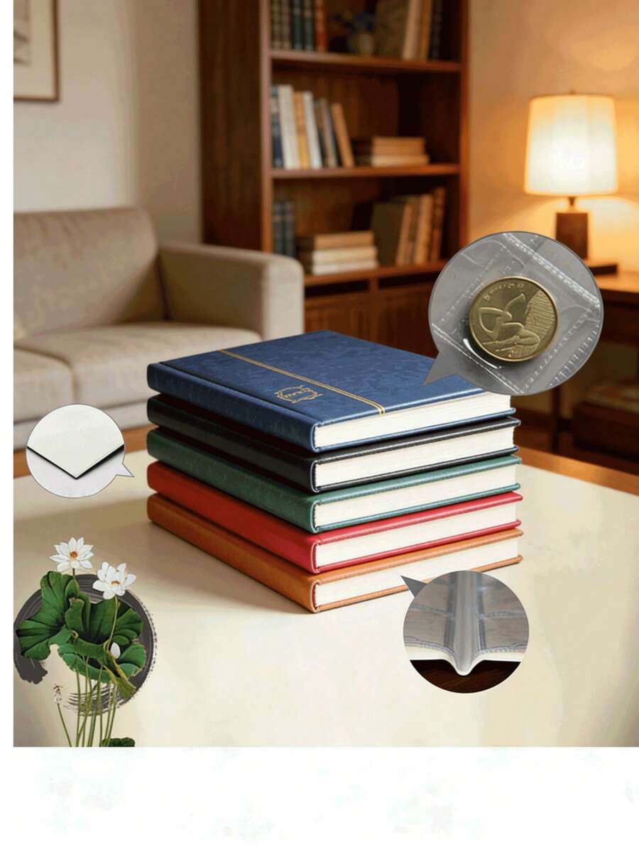 120pcs Paper Coin Holders Album, 12 Pockets Per Page, 10 Pages - Multicolor - View 1
