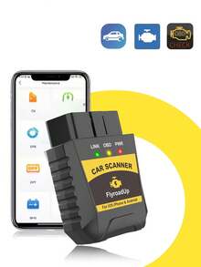 Herramienta de diagnóstico inalámbrica Bluetooth OBD2 compatible con iOS y Android, prueba de rendimiento, Bluetooth 5.4/4.0, lectura y borrado de códigos de falla del vehículo, datos en tiempo real, aplicación dedicada - A - Ver 1