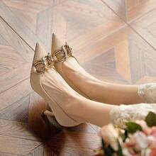 Tacones altos franceses para mujeres 2026, nuevo diseño de stiletto con punta afilada, estilo elegante de socialité, zapatos individuales - Negro - Ver 4
