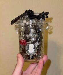 Mystery Jewelry Jar, Goth Vintage Style, Vintage Cross Chains, Women's Punk Alt Culture, Random Rings/Earrings/Bracelets Set - Bất ngờ bí ẩn - Xem 5